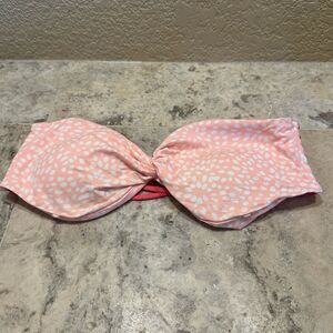 Abercrombie & Fitch Bikini Top Swim Large Bandeau Strapless Swimsuits Pink Coral